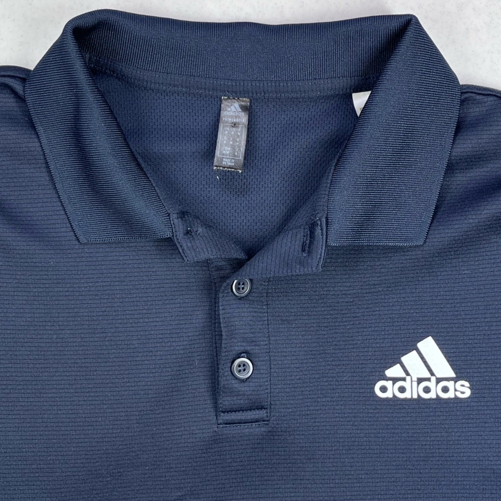 Adidas Men’s 100% Polyester Dark Blue Performance Polo. Medium. - Picture 10 of 11